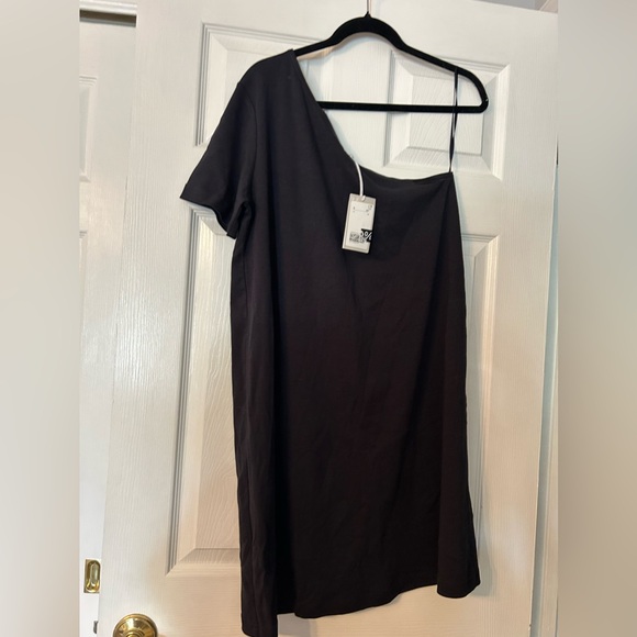 Cos One Shoulder Navy T-shirt Dress NWT - Picture 2 of 7